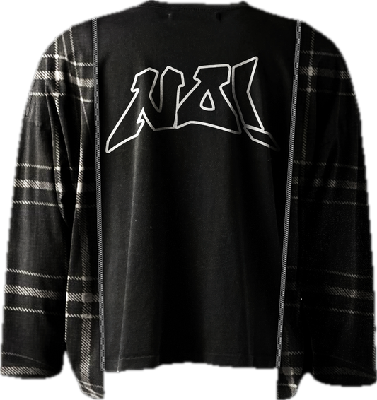 “WHY FRONT” Double Fabric Crew